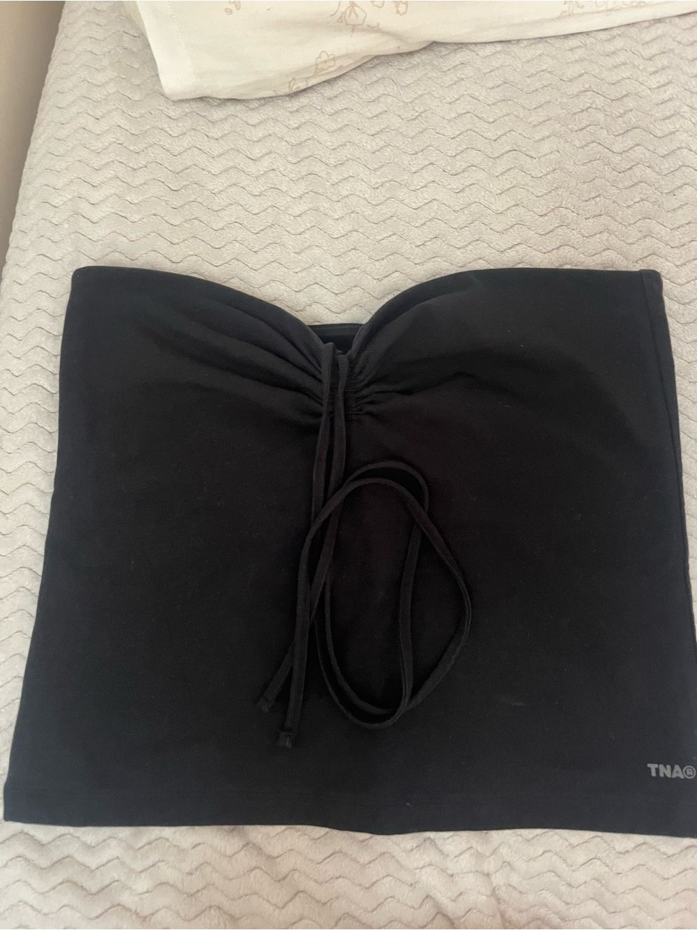 ARITZIA TNA Black Strapless Drawstring Tube Top